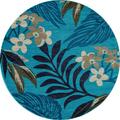 Art Carpet 5 Ft. Palm Coast Collection Tranquil Woven Round Area Rug, Aqua 841864131090